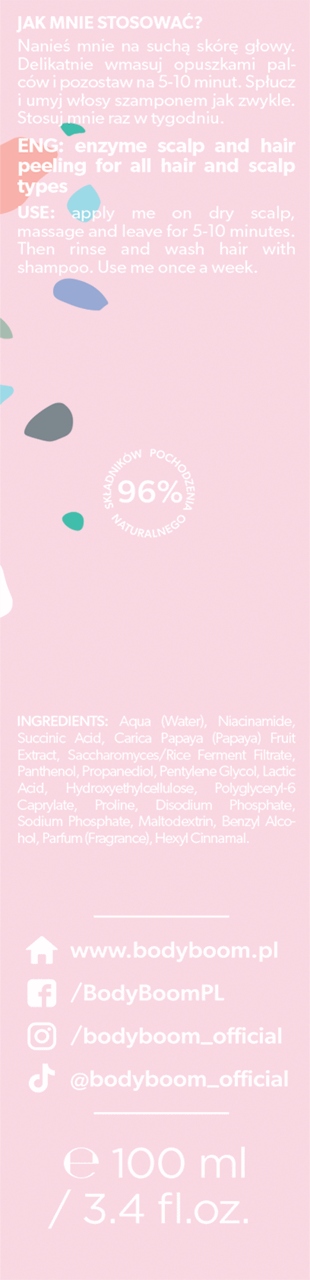 HAIRBOOM NATURALNY PEELING DO SKÓRY GŁOWY I WŁOSÓW Pojemność 100 ml