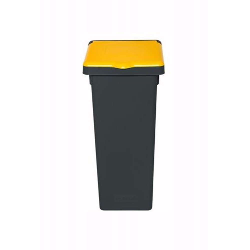 Levně koš odp.20l Flap Bin černý, žluté víko, tříd.odp.,plast