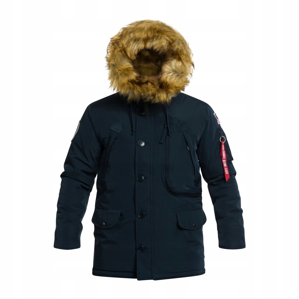 Zimní bunda Alpha Industries Polar Jacket Replica Blue XL kapuce