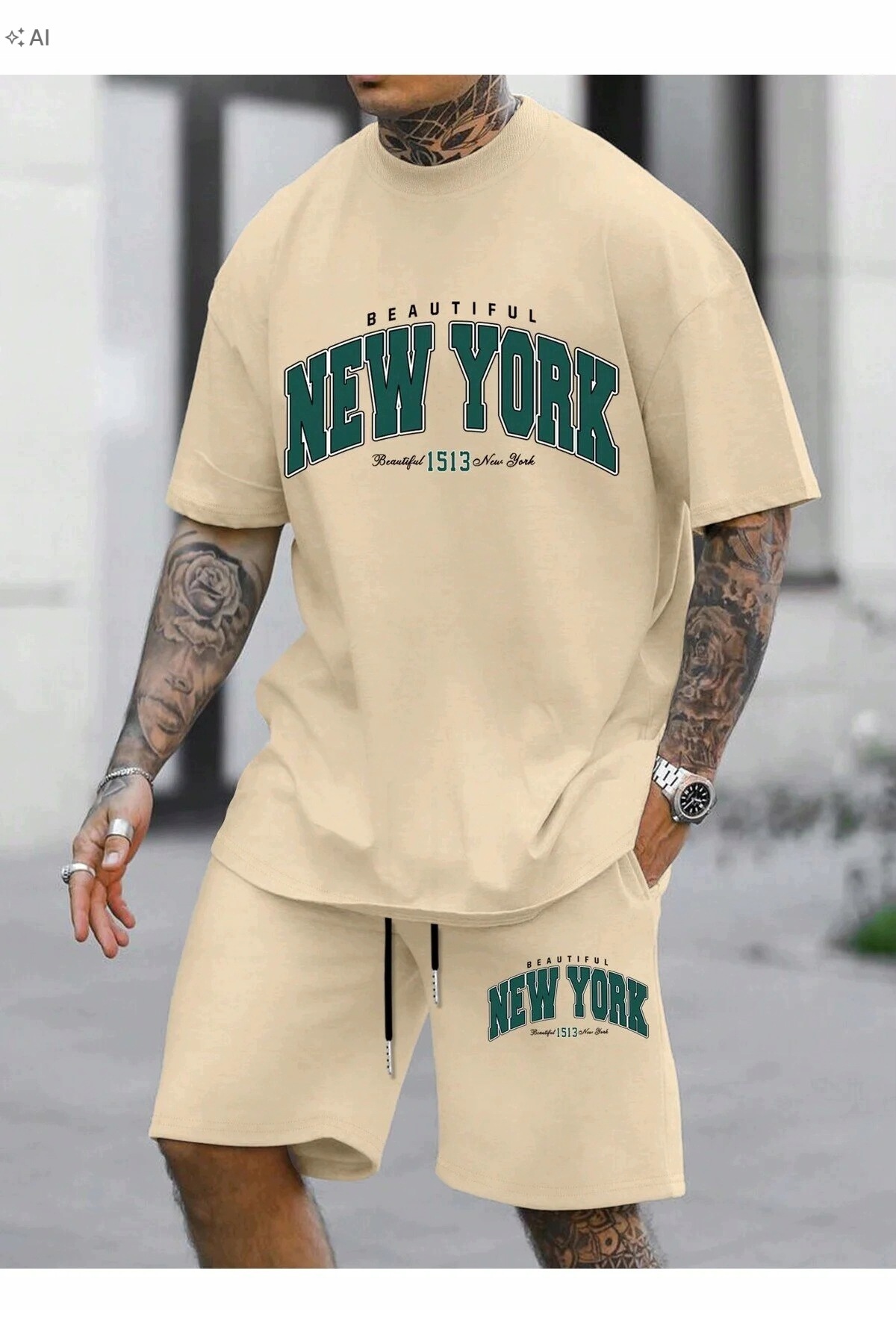 Béžový Pánský Komplet New York Ve Sportovním Stylu S 5IA