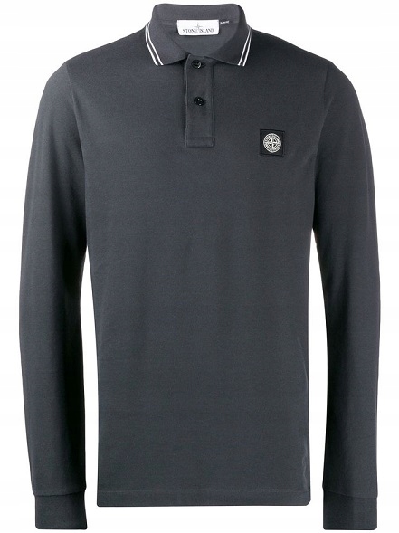 stone island long sleeve polo blue
