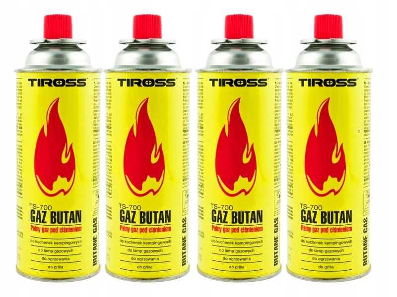 4xGAZ NABÓJ KARTUSZ GAZOWY 400ML TIROSS DO KUCHENEK NA BIWAK