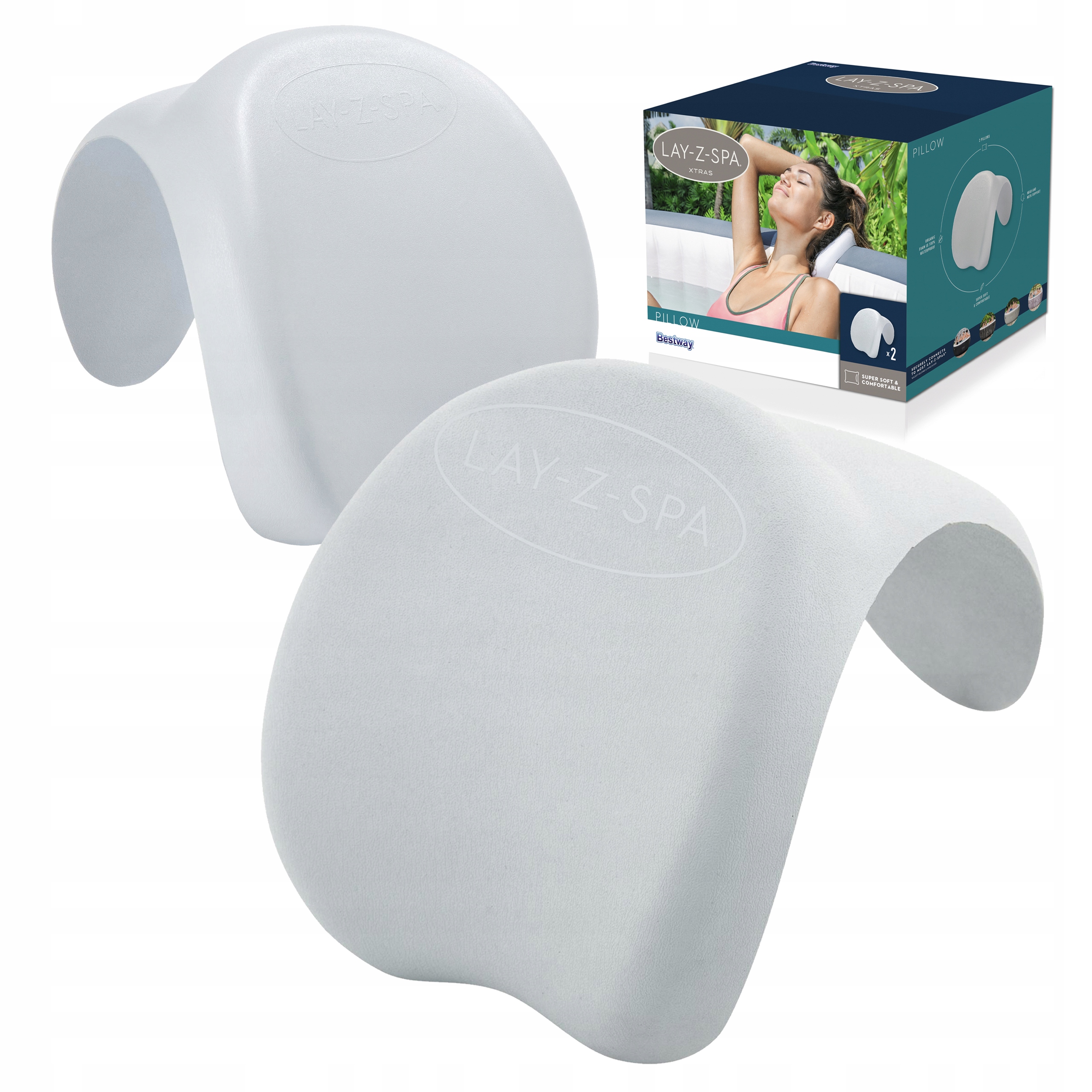 Polštář Do Vířivky Lay-z Spa Komplet 2 Kusy Opěrek Hlavy Bestway 60307