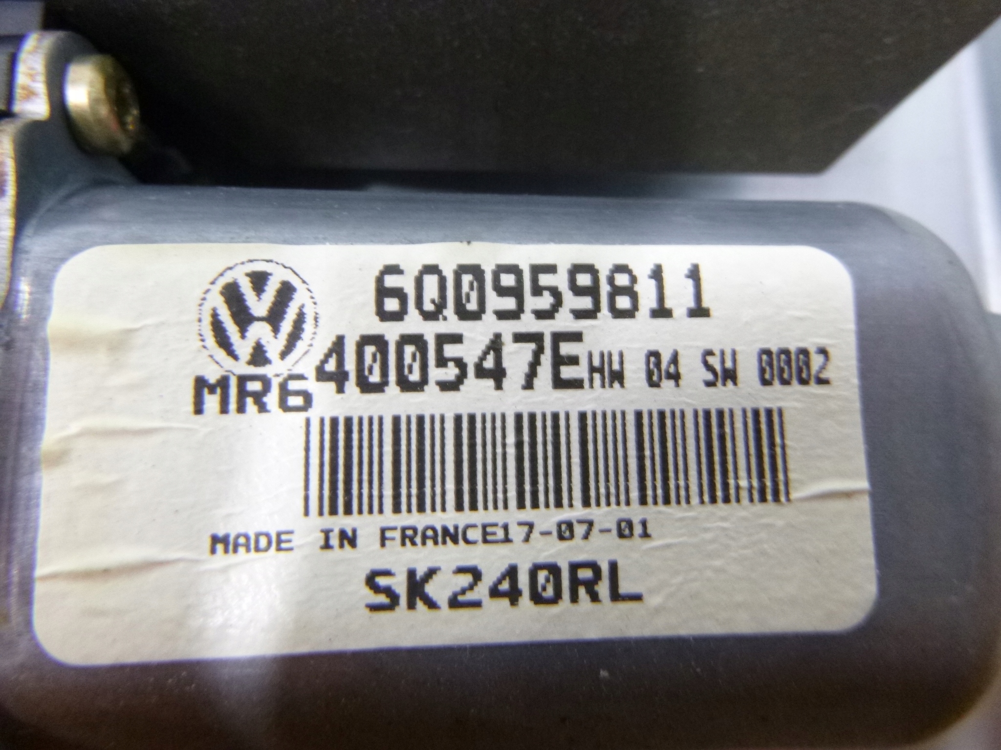 MÉCANISME VITRE ARRIÈRE GAUCHE SKODA FABIA BERLINE 2001