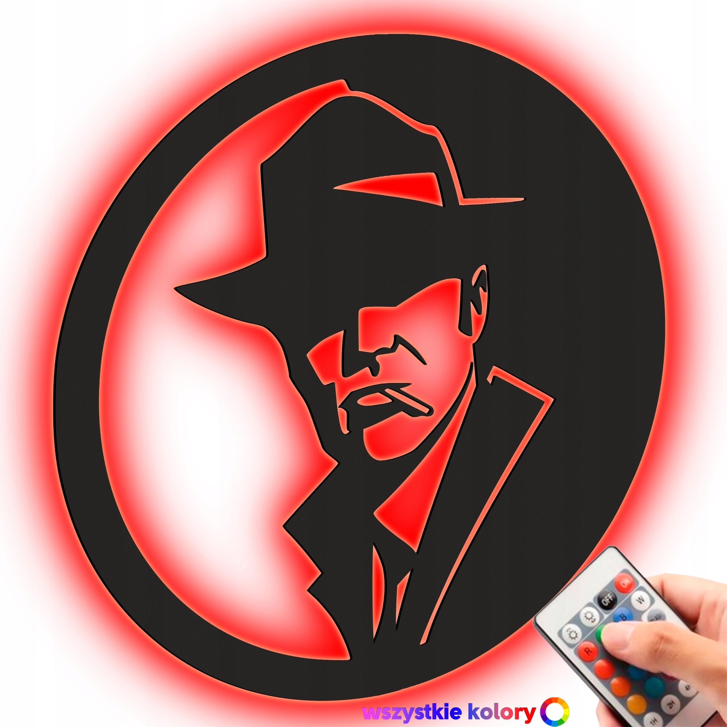 Dřevěný obraz Mafia Nástěnná Dekorace 3D obraz Noční Lampa Led