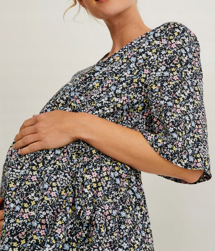 Šaty s květinkami na kojení XL