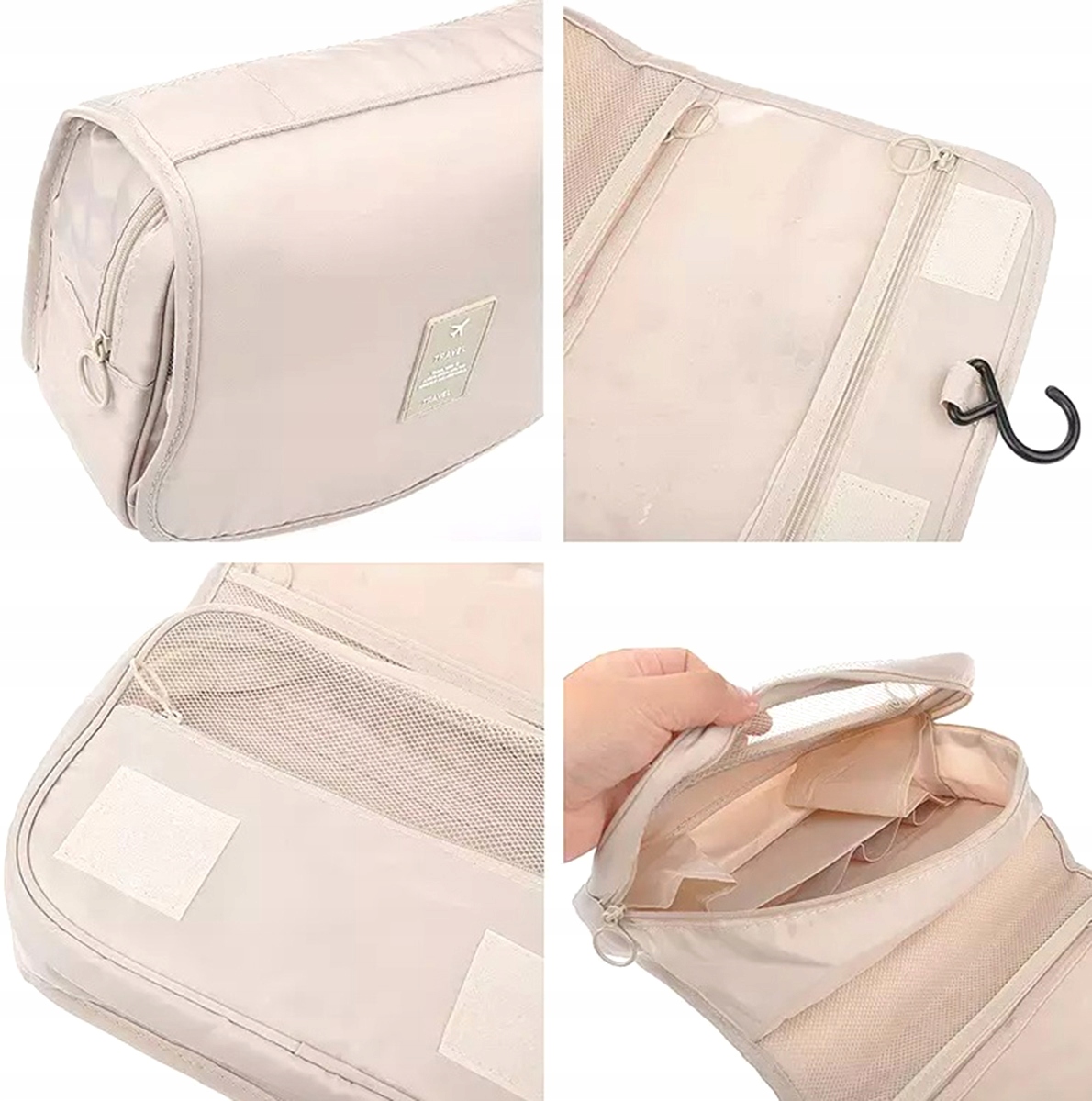 Organizer Kosmetyczka Podróżna Rozkładana do Walizki Damska Wisząca Model Kosmetyczka