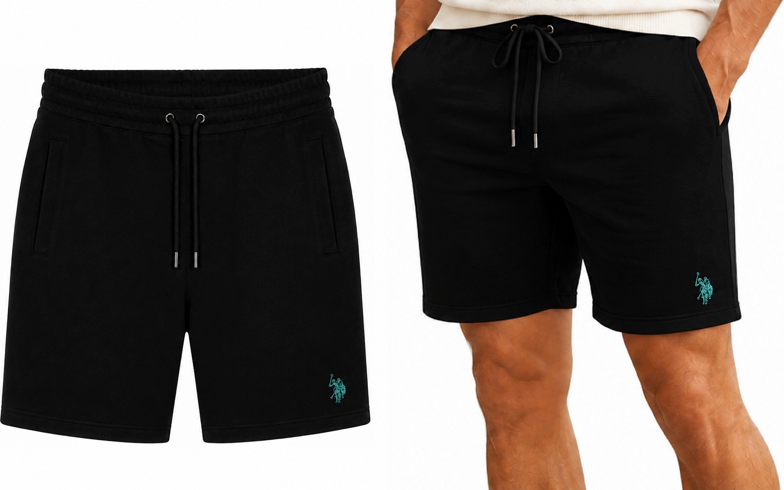 U.s. Polo Assn. Kraťasy černé bavlněné krátké šortky