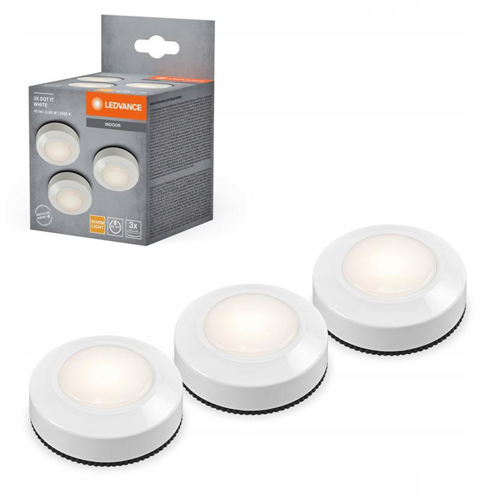 Podskříňová Led lampa Přenosné stropní svítidlo 3000K Nástěnný Dot-It