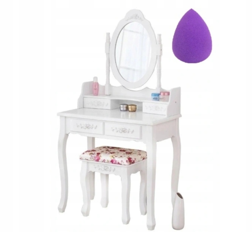 TOALETKA KOSMETYCZNA Z LUSTREM TABORETEM RÓŻNE KOLORY TOALETKA SYPIALNIANA