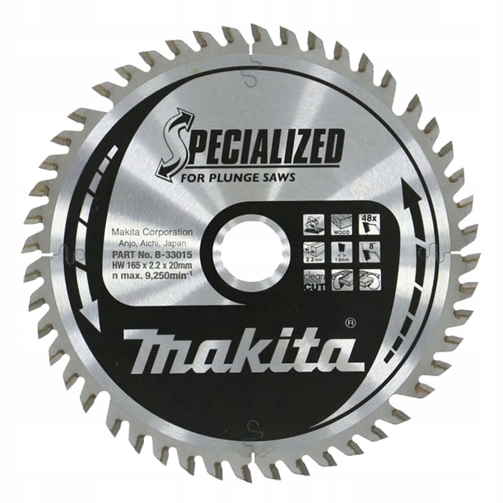 Makita Tarcza piła tarczowa do drewna do SP6000 165x20 48Z B-33015