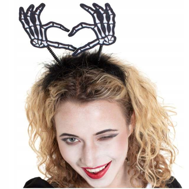 

Opaska party Szkielet serce Kości halloween Czarne