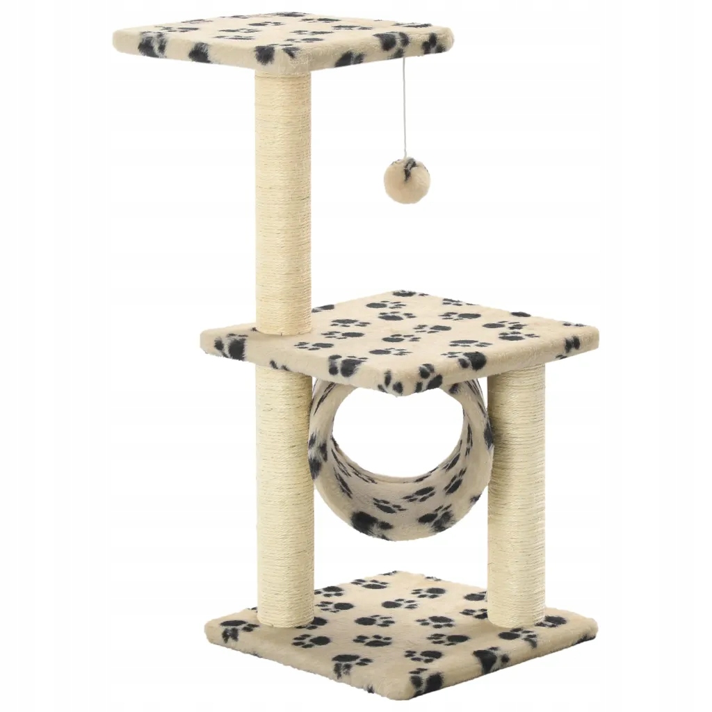 Levně Škrabadlo se sisalovými sloupky, 65 cm, béžové v ko