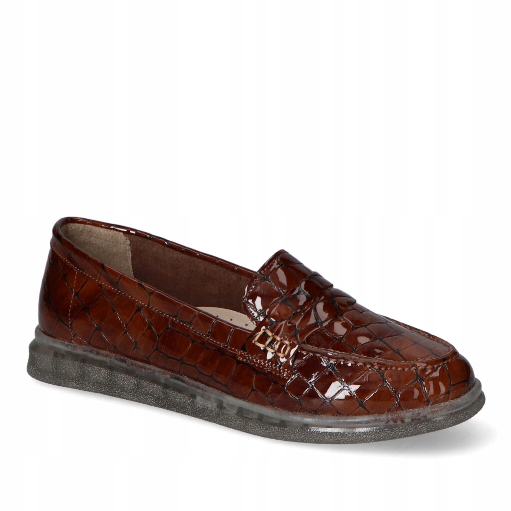 Polobotky Loretta Vitale 5716 Hnědé kroko lak