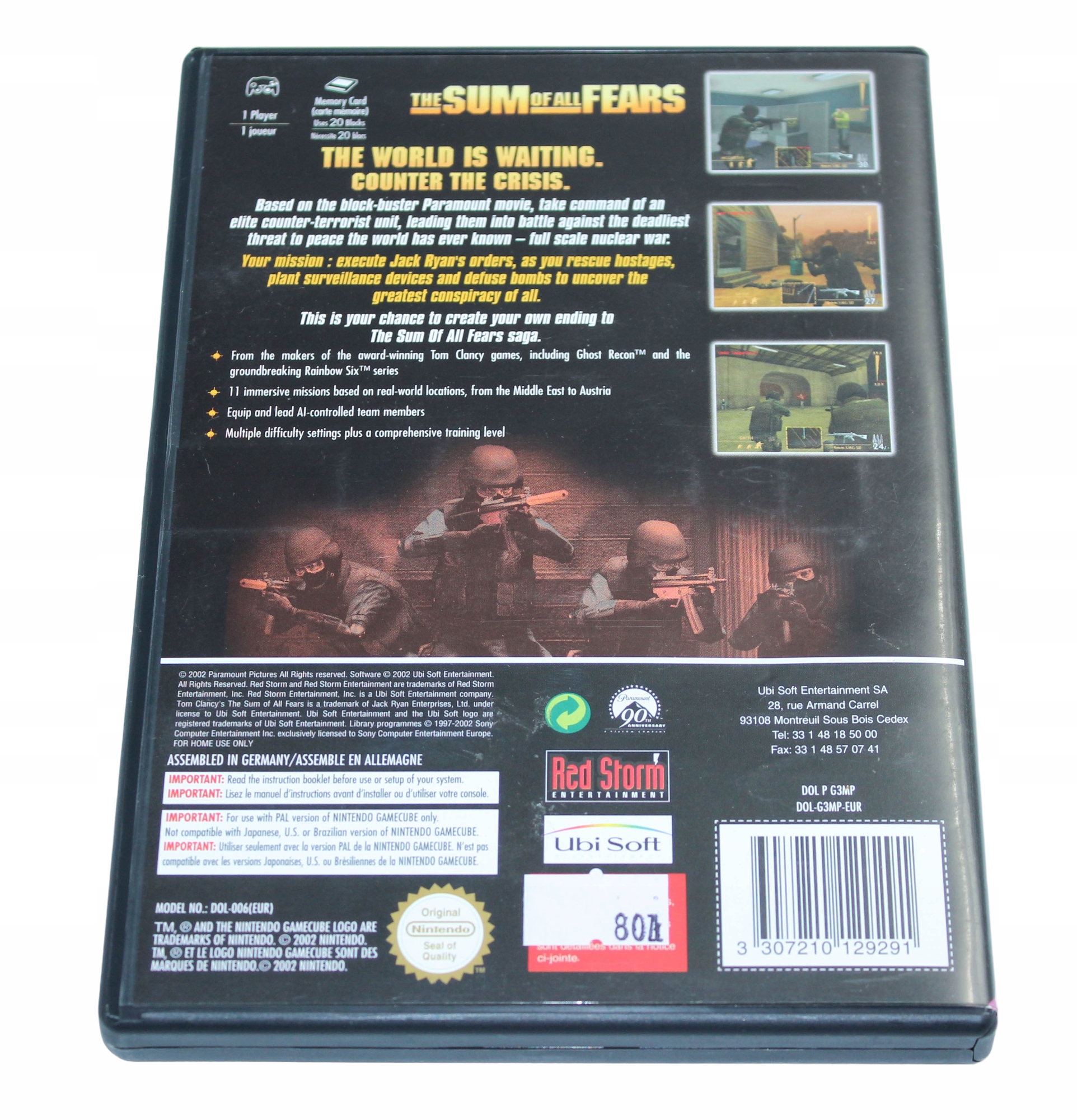 The Sum Of All Fears Nintendo Gamecube Wydawca Ubisoft