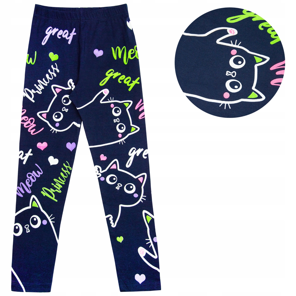 

Legginsy Bawełniane Getry Bawełna granat 104