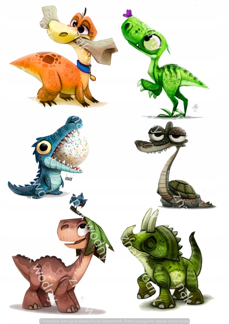 Wydruk OPŁATEK na tort DINOZAURY