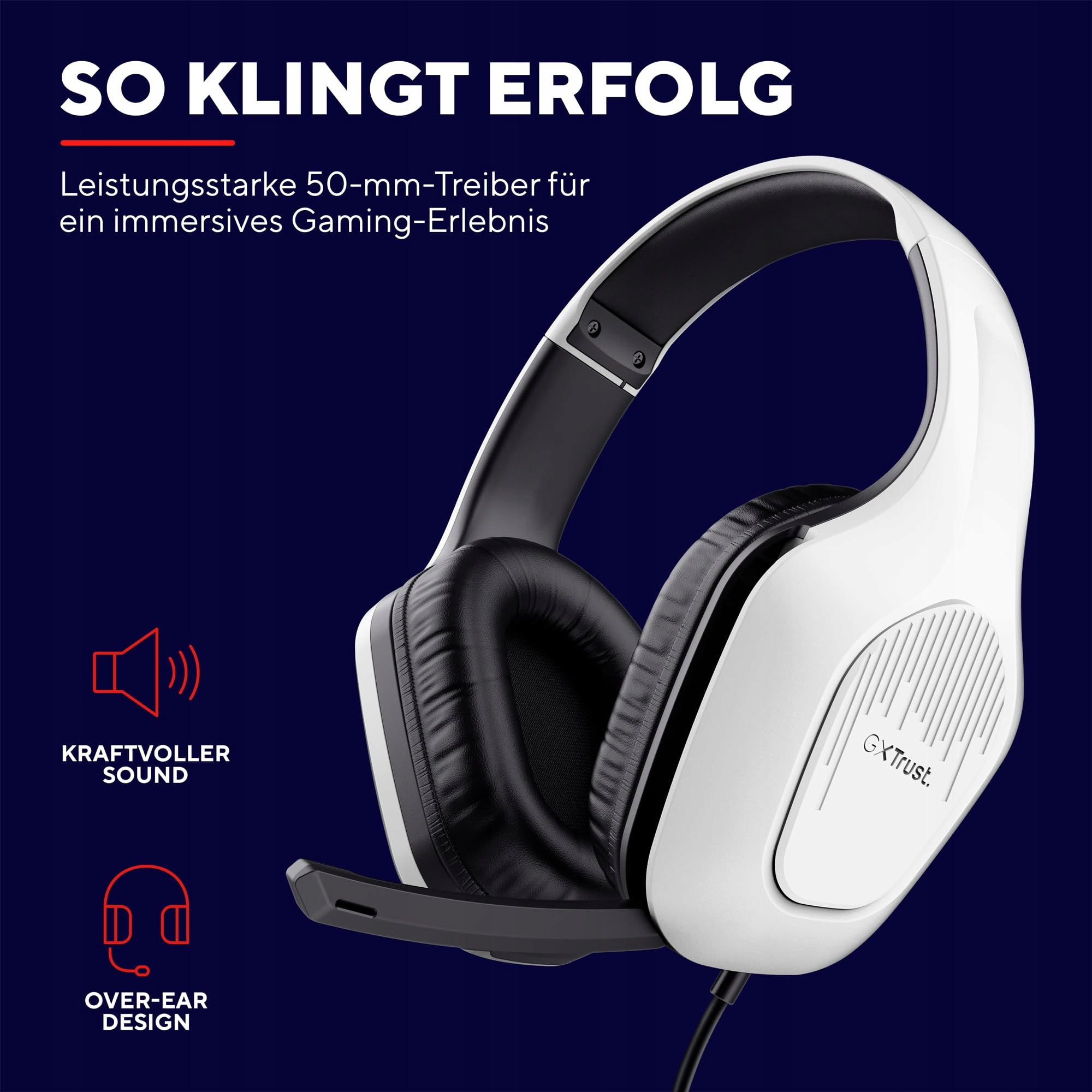 TRUST GAMING GXT 415PS ZIROX GAMING HEADSET PS5 50MM MIC WHITE — miniatura 3