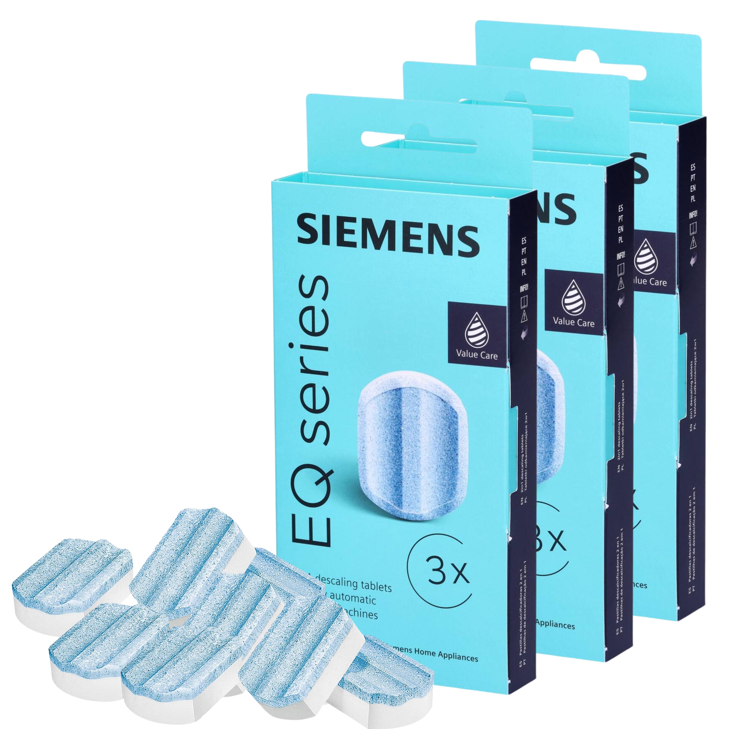 3x Odvápňovač tablet pro kávovar Siemens EQ6 Plus S700 S500 TE651209RW