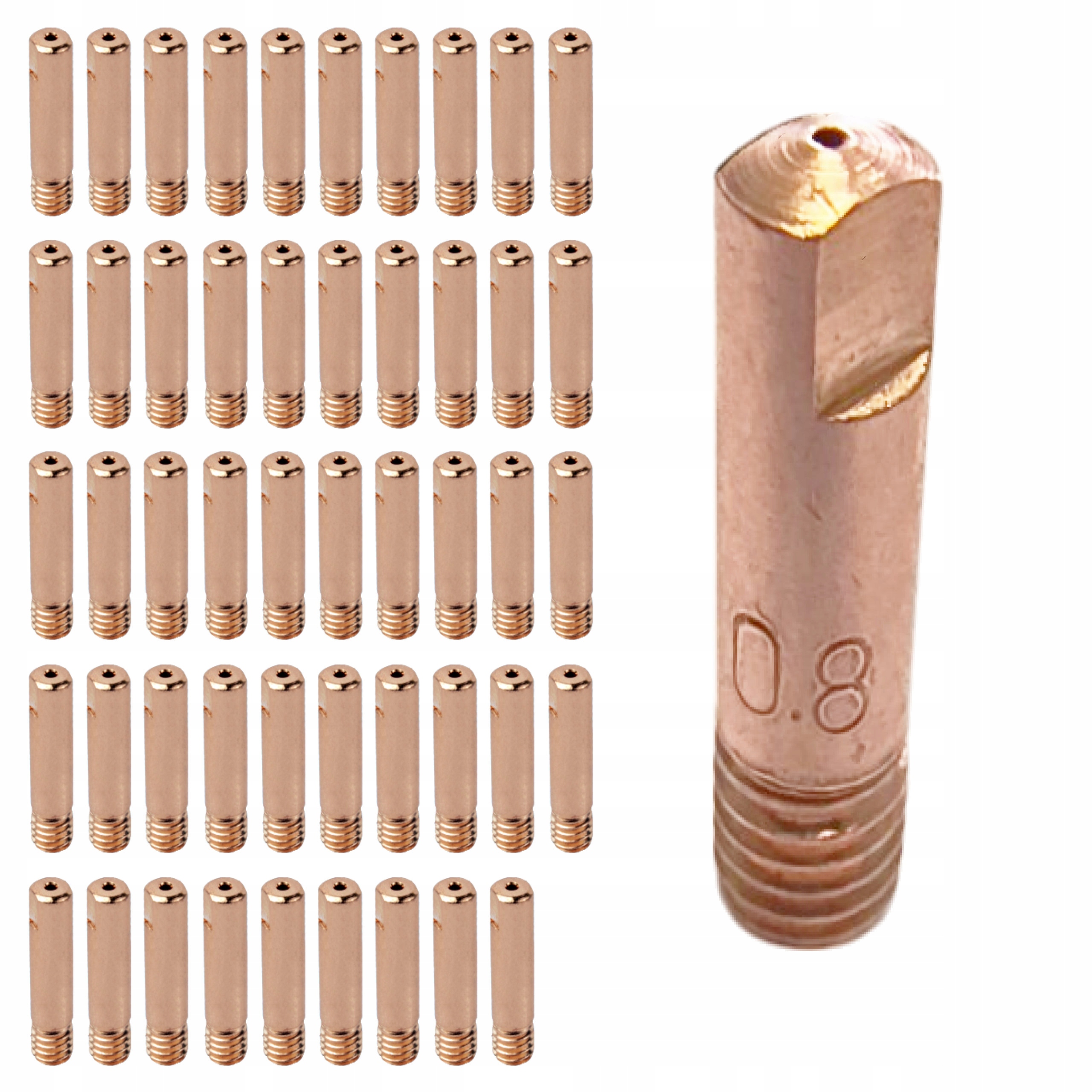 Końcówka prądowa 15 MB dysza do migomatu 0,8 MB15 - 50 sztuk