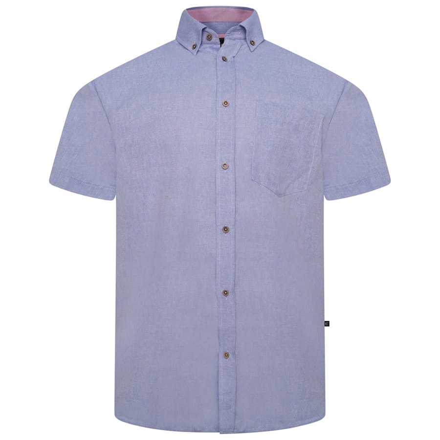 Velká pánská košile s lnem, modrá Kam