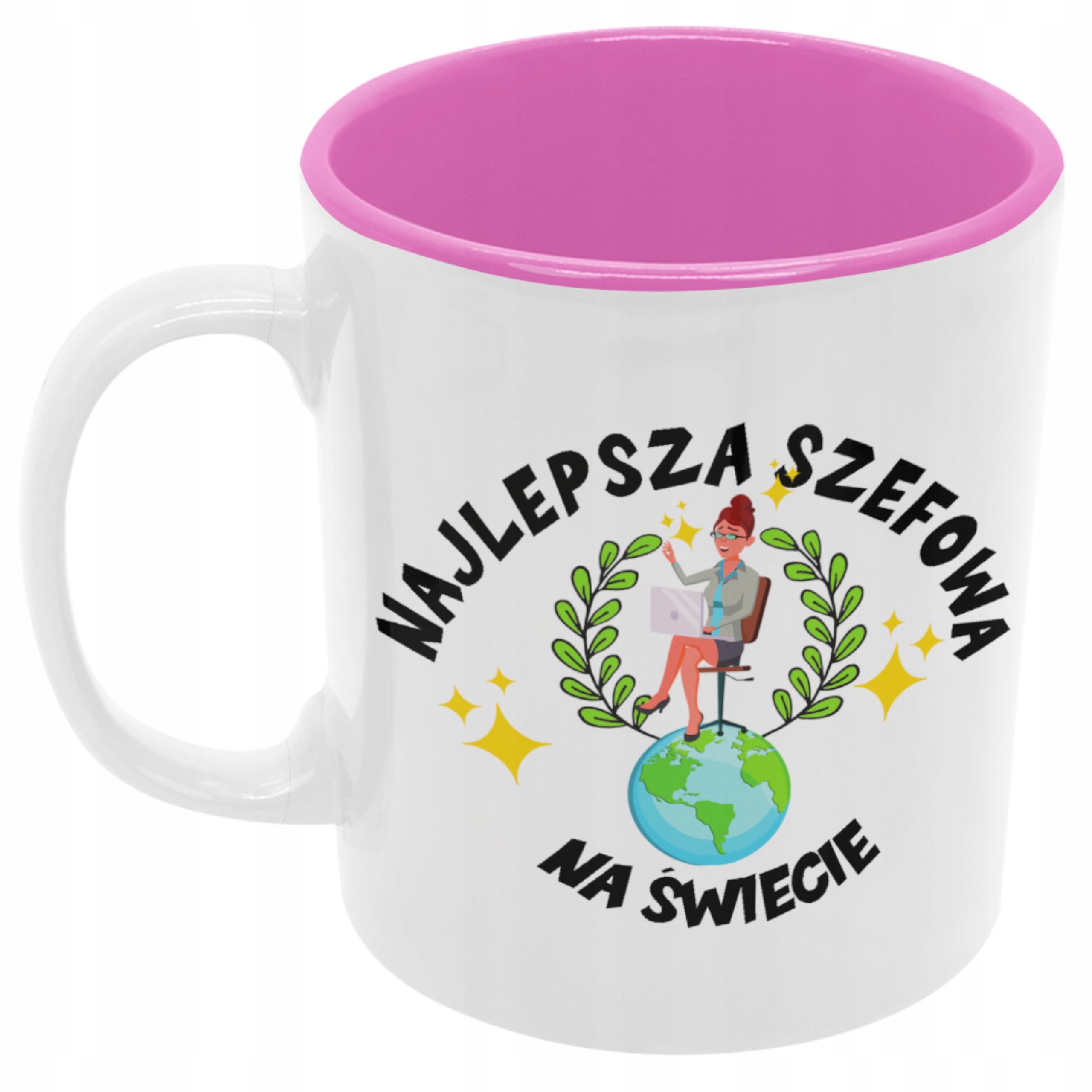

Kubek szefowej dla szefowa różowy