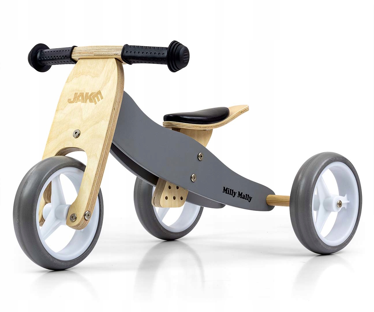 Jake Kolo Dřevo Běžecké 2-3 Kola 3V1 Gray Grafit Lehké Vozidlo Roste 12M+