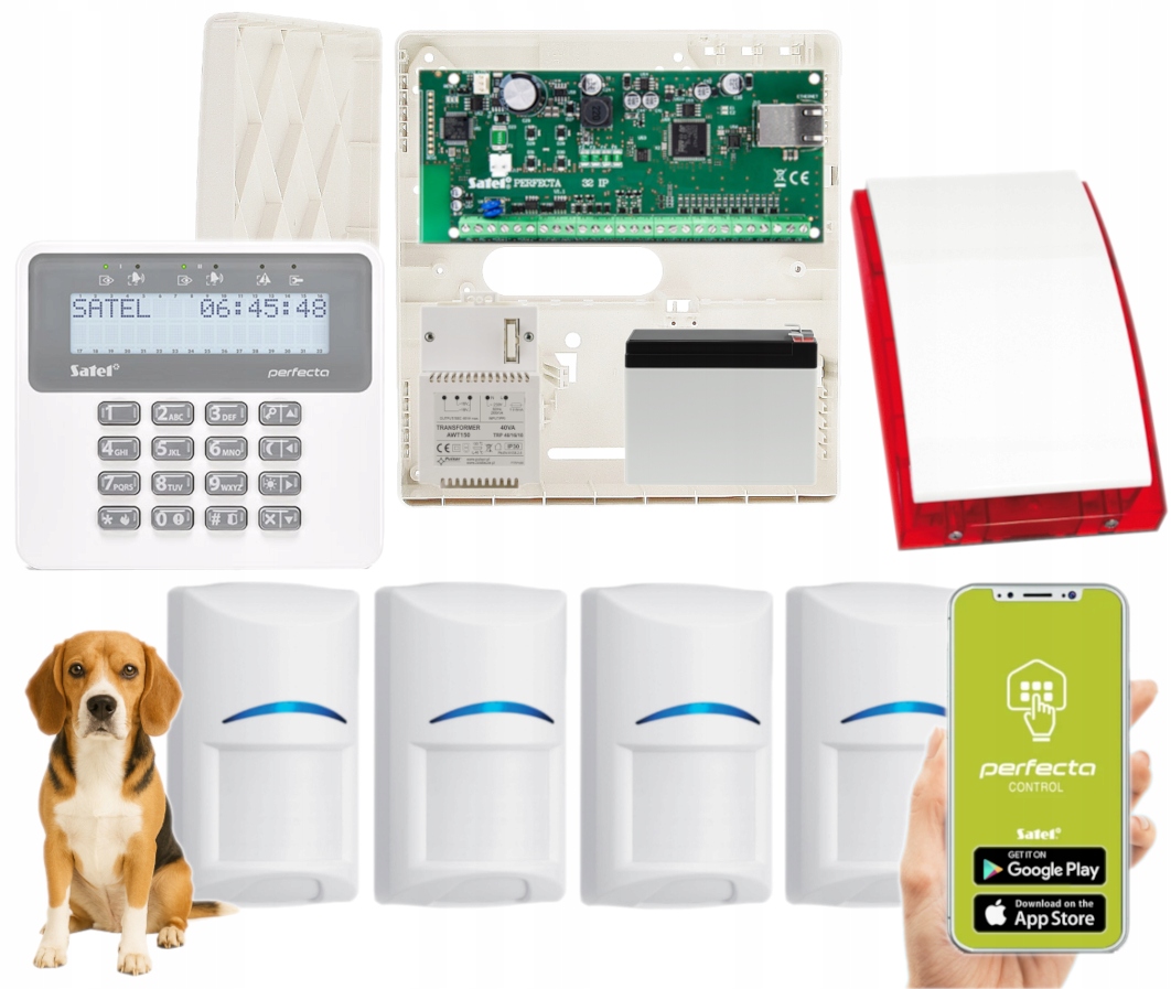 Alarm Do Domu Satel Perfecta-ip 32 Zestaw 4 Czujki Bosch Ethernet Aplikacja