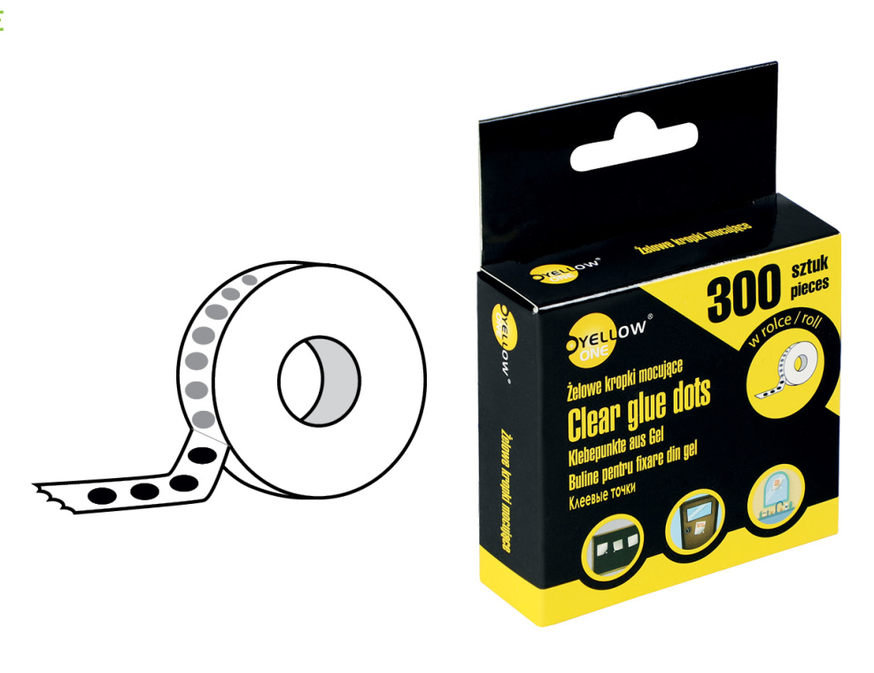 

Żelowe Kropki Mocujące w Rolce 10mm Yellow One