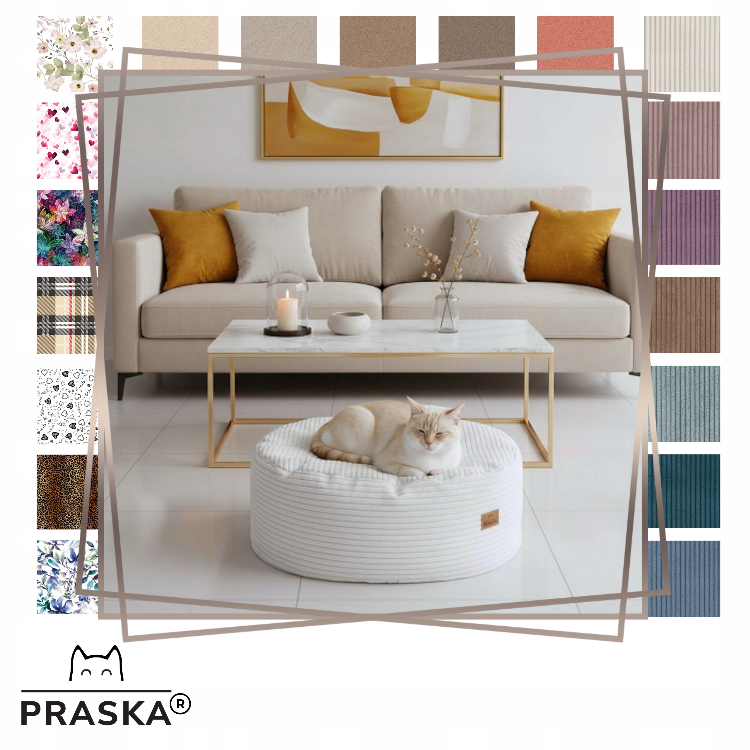 Levně Pražská Pelíšek pro kočky Taburet Vysoká 57x47x24 cm Výběr Barev