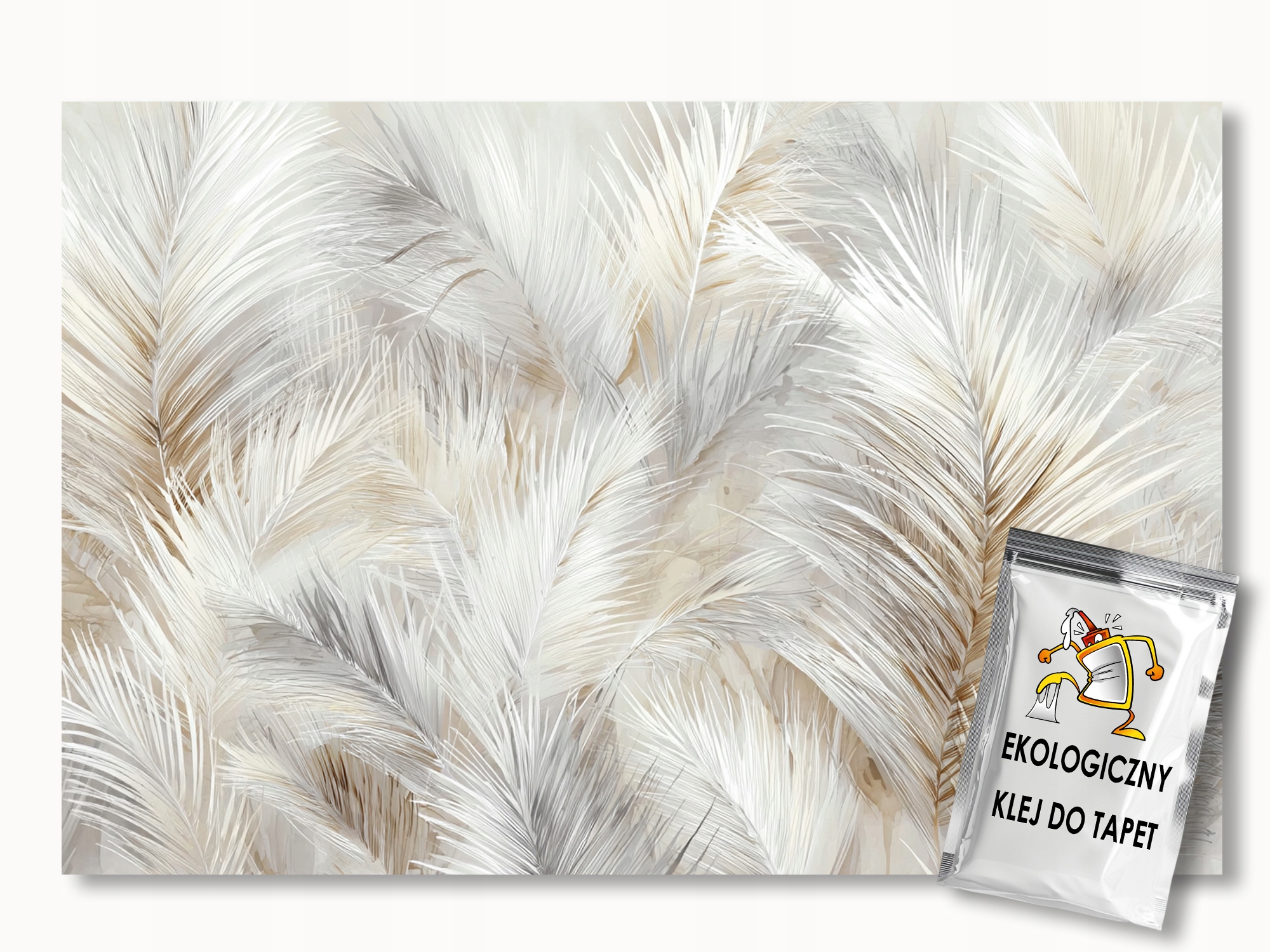 Fototapeta Flizelina Příroda Rostlinnost Listy Palma Boho Béžová 200x140 110g