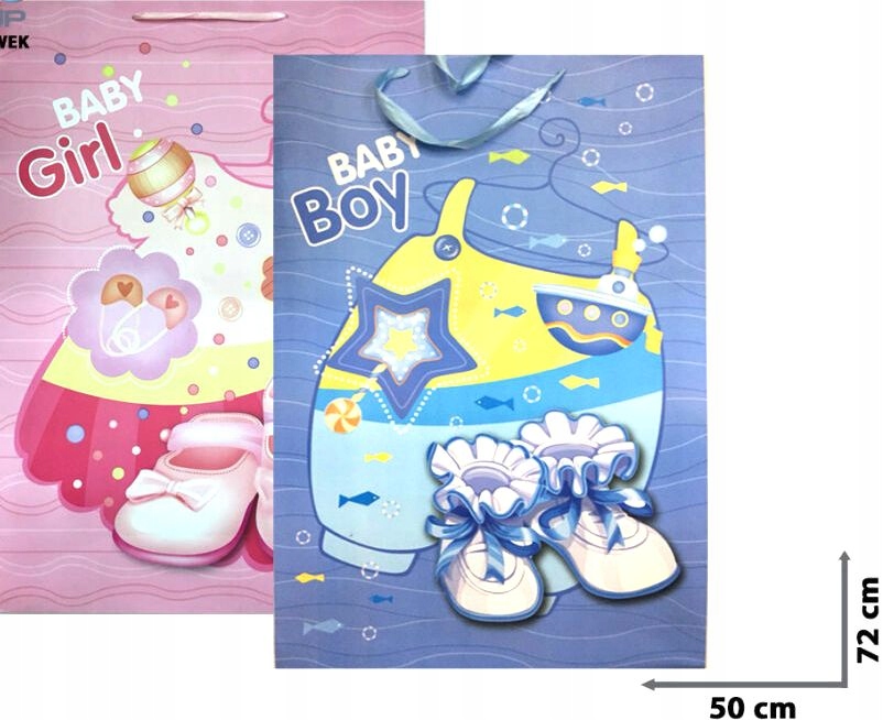 DUŻA TORBA PREZENTOWA TOREBKA NA PREZENT OGROMNA 72 cm x 50 cm