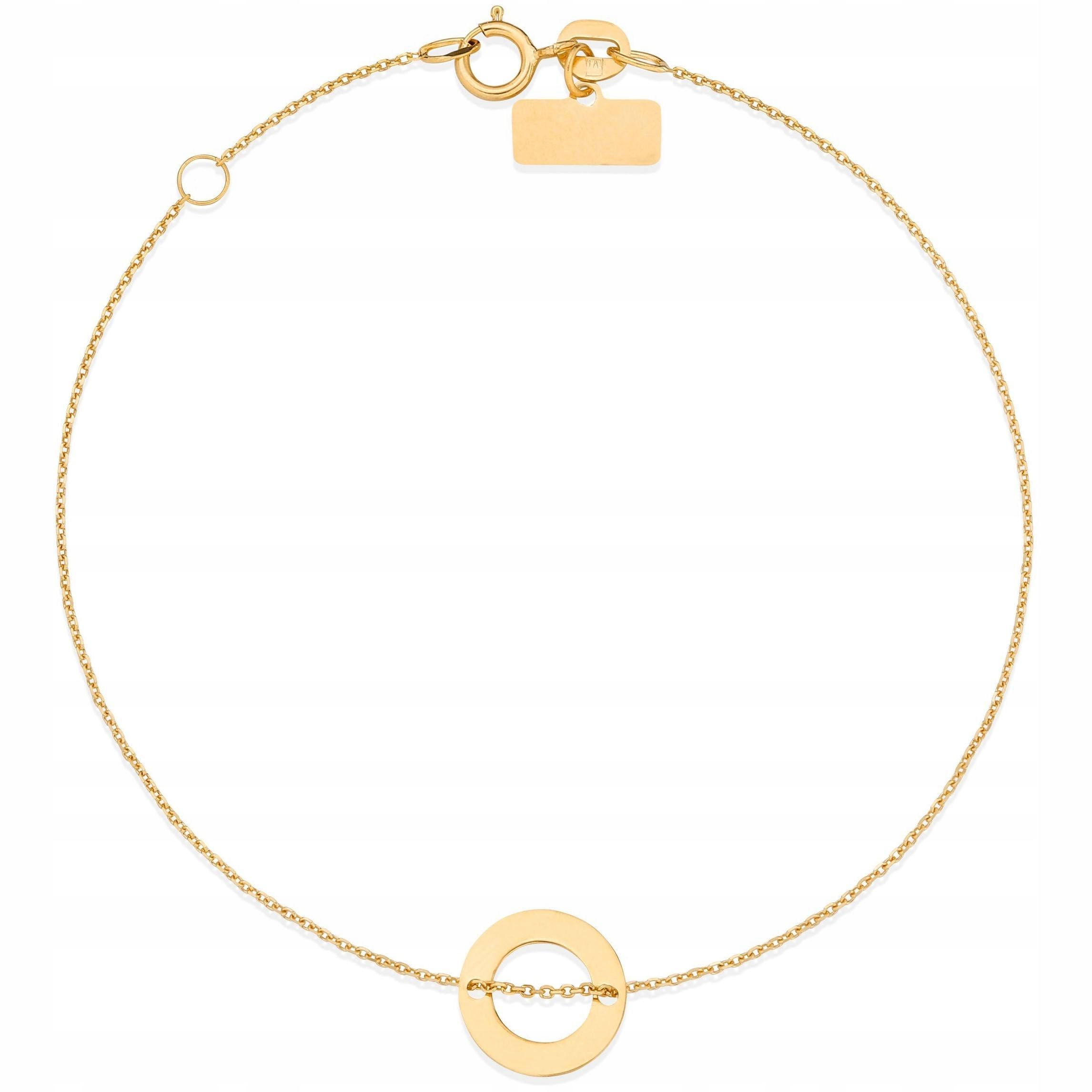 

Złota bransoletka 333 Celebrytka Koło Ring Grawer