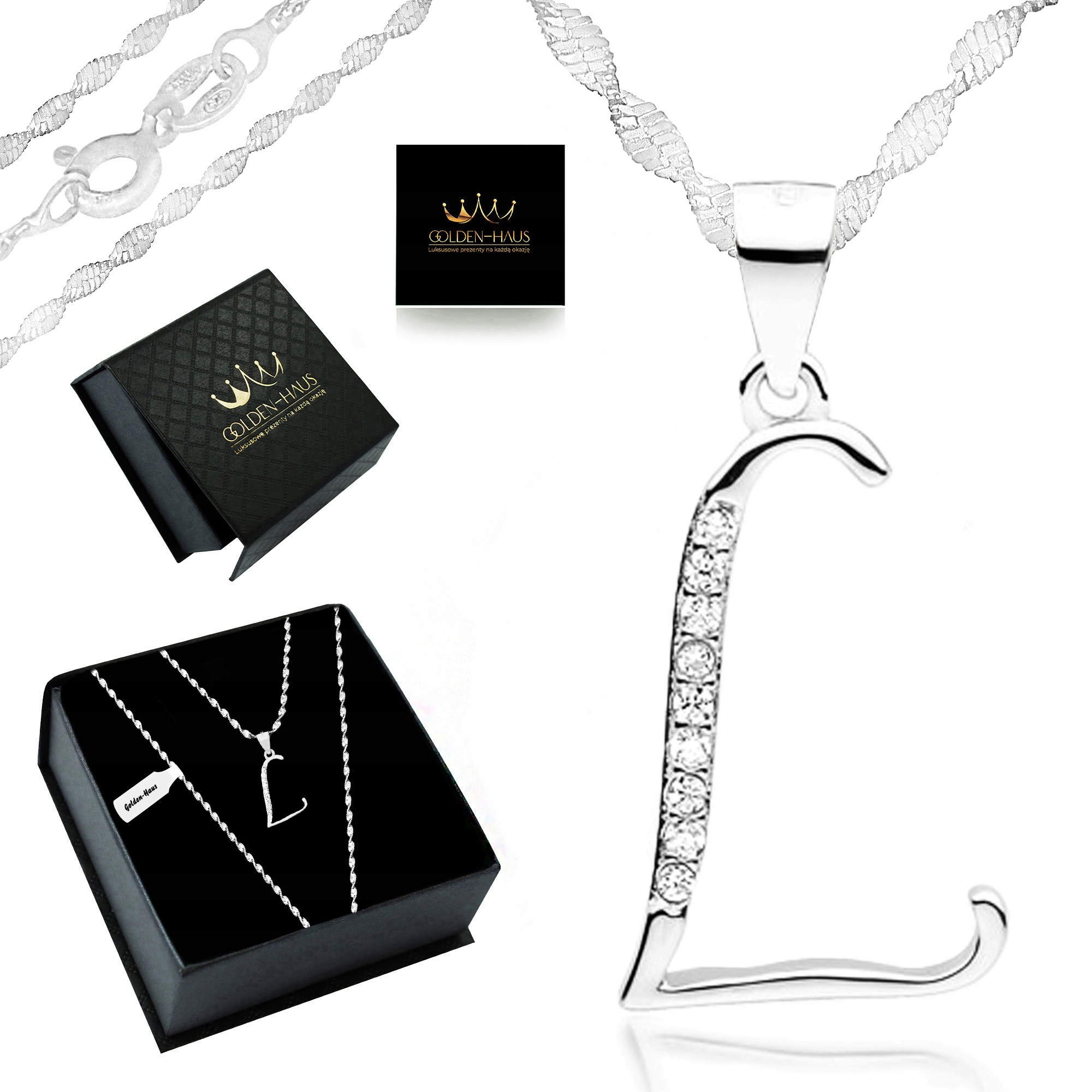 Stříbrný Řetízek Dámský Přívěsek Písmenko L Ryzost 925 Pevný Italský Kroucený