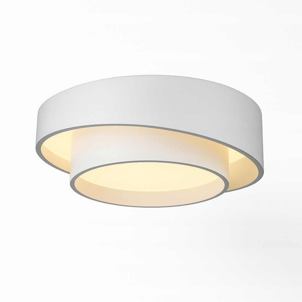 Bialto Lampa Sufitowa Plafon Led 50 cm Biały 36W Nowoczesny Okrągły Duży