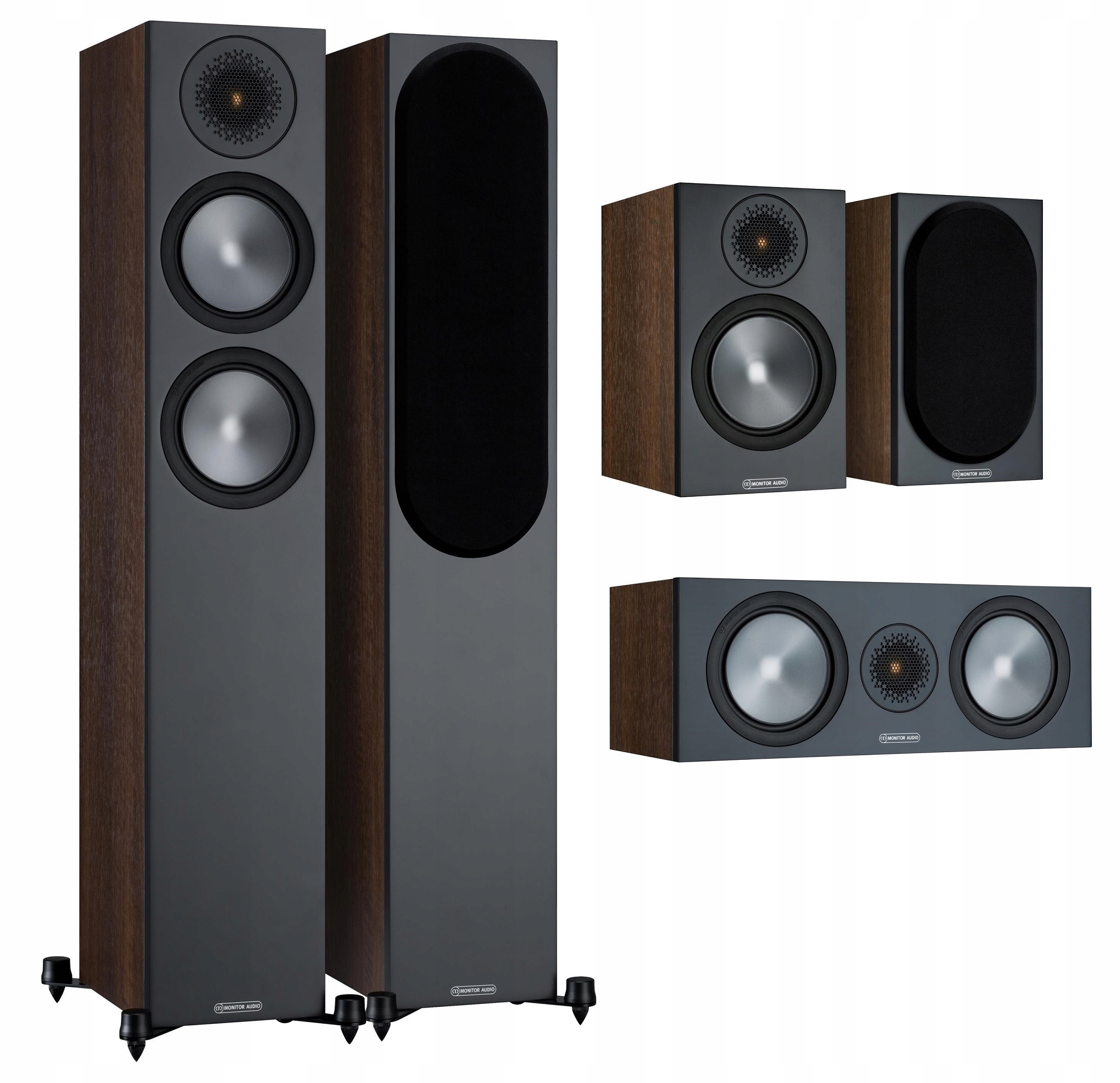 Monitor Audio Bronze 200+50+C150 Orechový Set 5.0