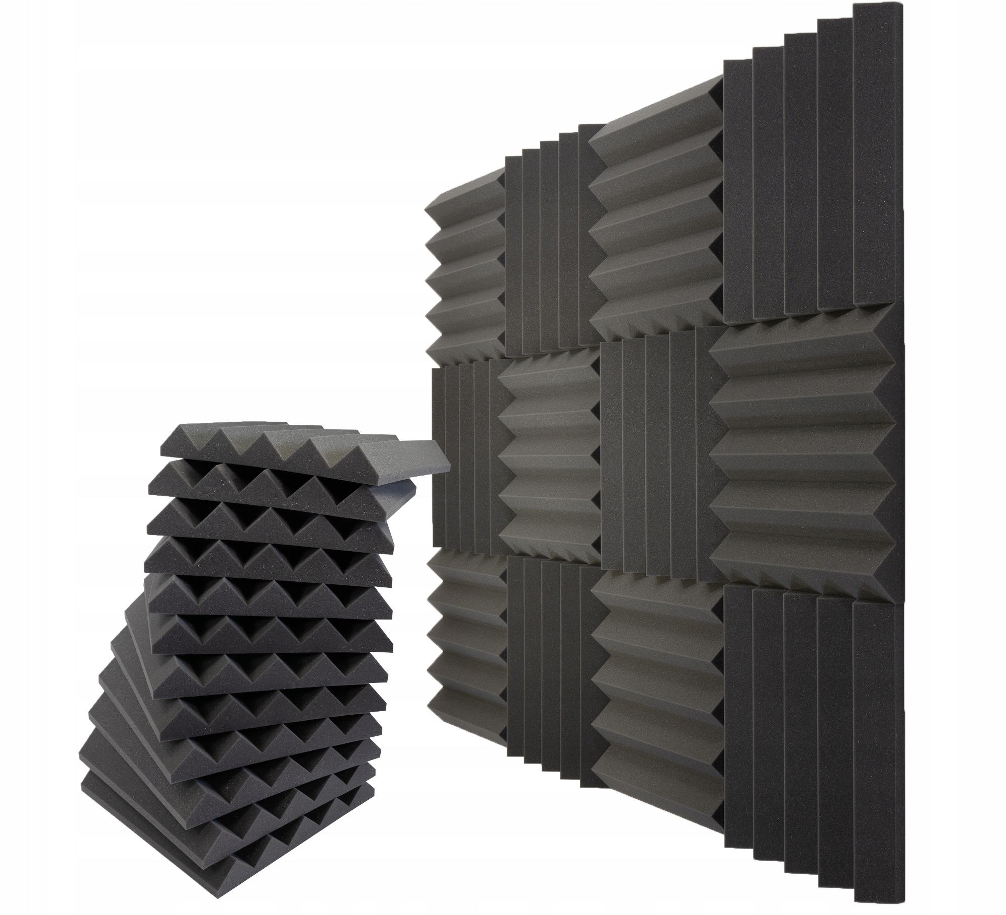 Akustické panely s měkkými tlumícími podložkami 12 Ks, šířka 7 cm, sada