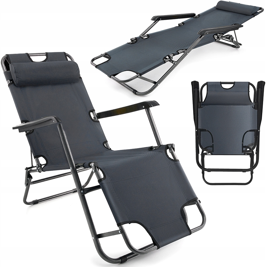 Leżak Plażowy Fotel Ogrodowy Soprato Składany 3 2W1