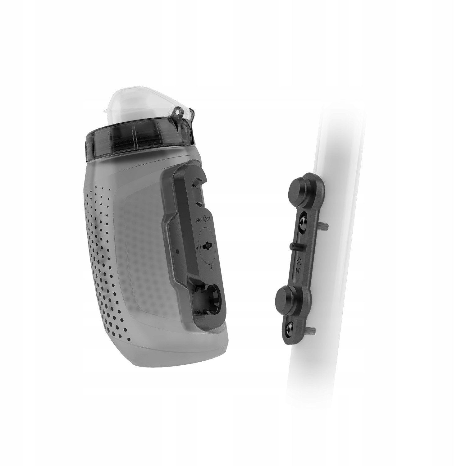 Bidon Fidlock Twist 450 ml szary komplet z baza dymiony miękki magnetyczny