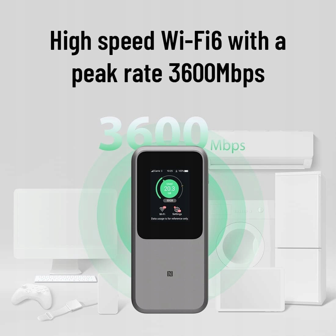 ZTE MU5120: Powerful 5G Hotspot WiFi 10000mAh NFC 64 Urządzeń — miniatura 5