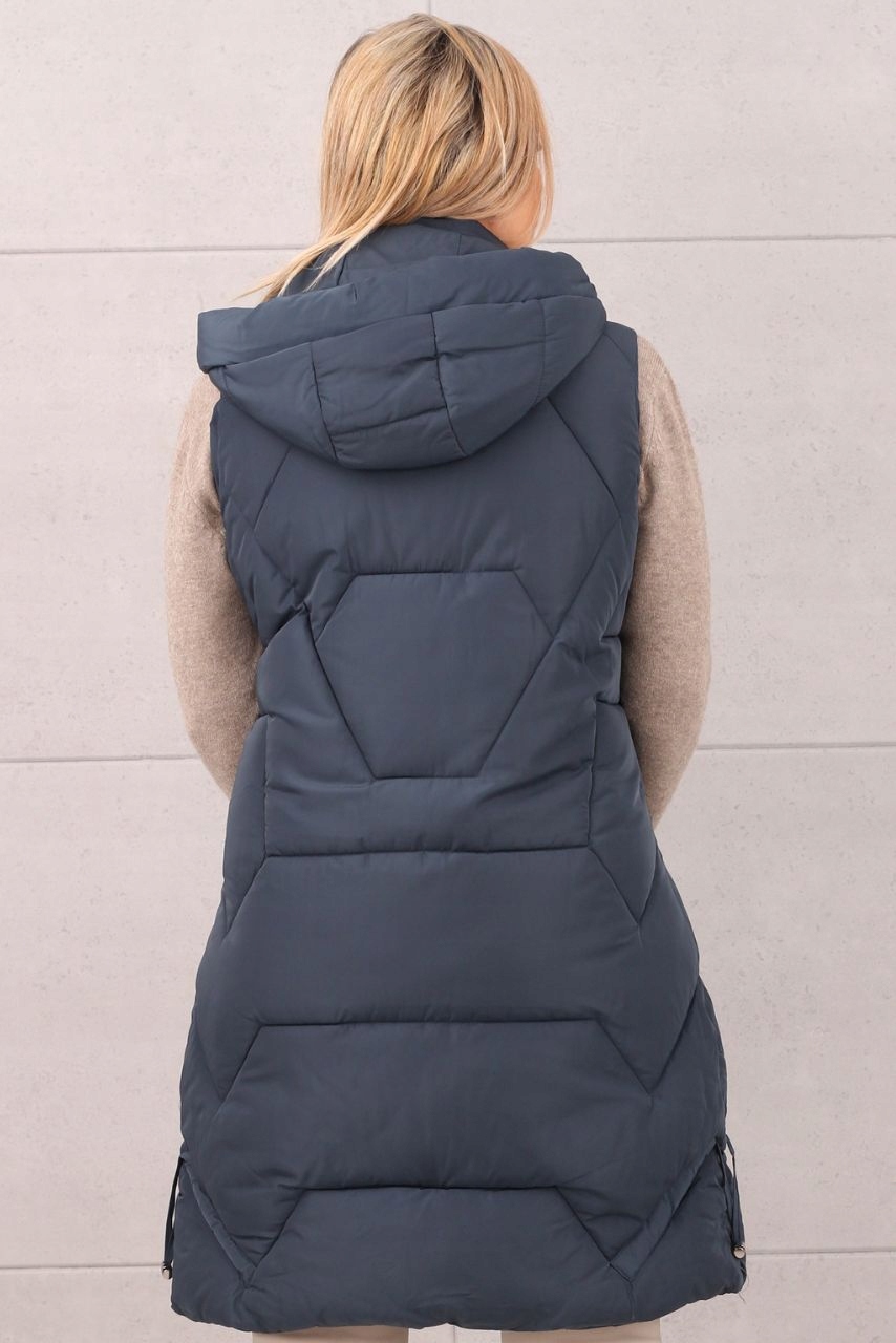 KAMIZELKA PIKOWANA DŁUGA Z KAPTUREM DAMSKA Marka FEMIMODA