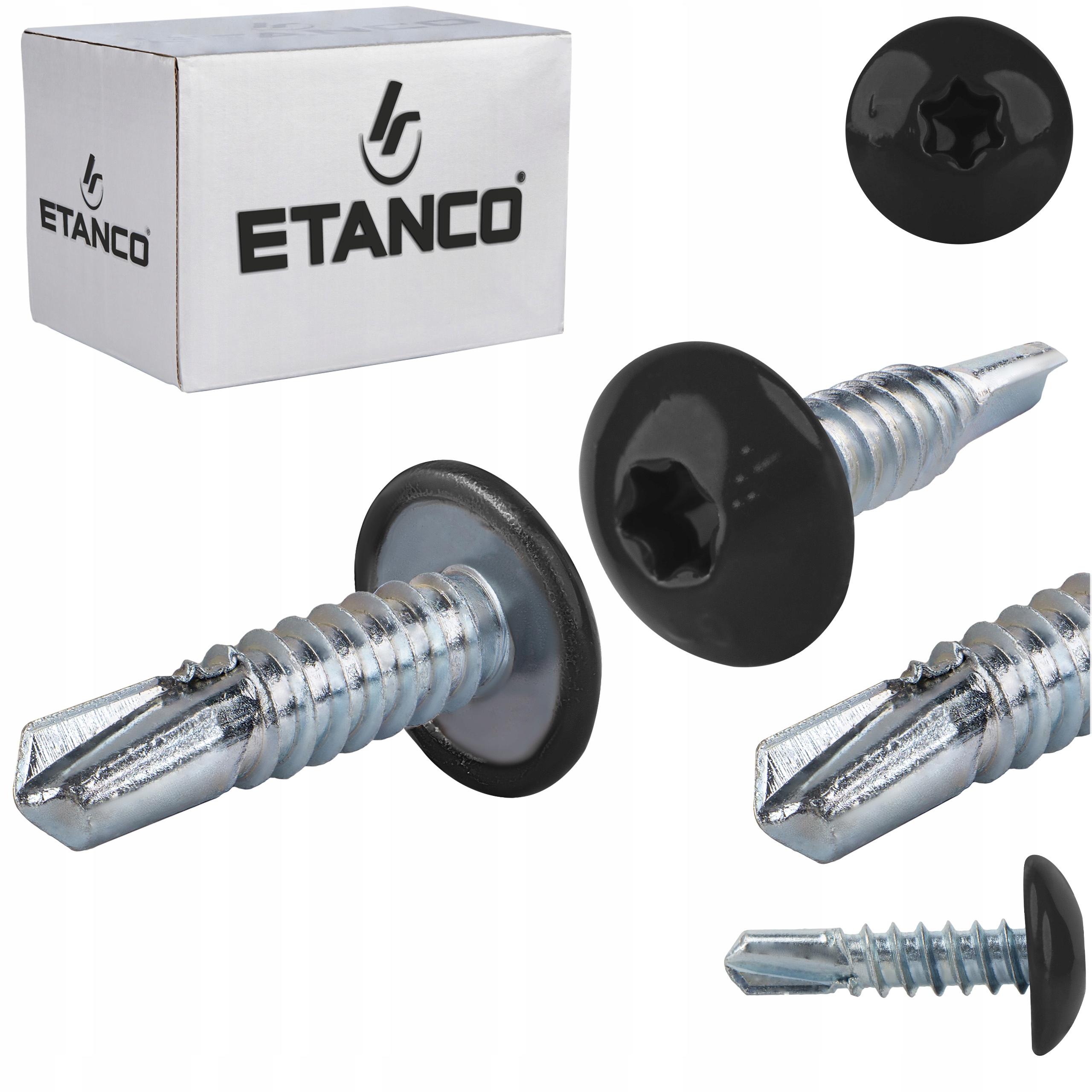 Šrouby do kovu Torx 3 mm 4,8 x 19 mm Ral 9005 500 ks Etanco GT3 Ph
