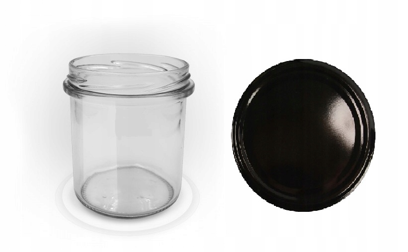 

40x słoik 350ml prosty z zakrętką czarną