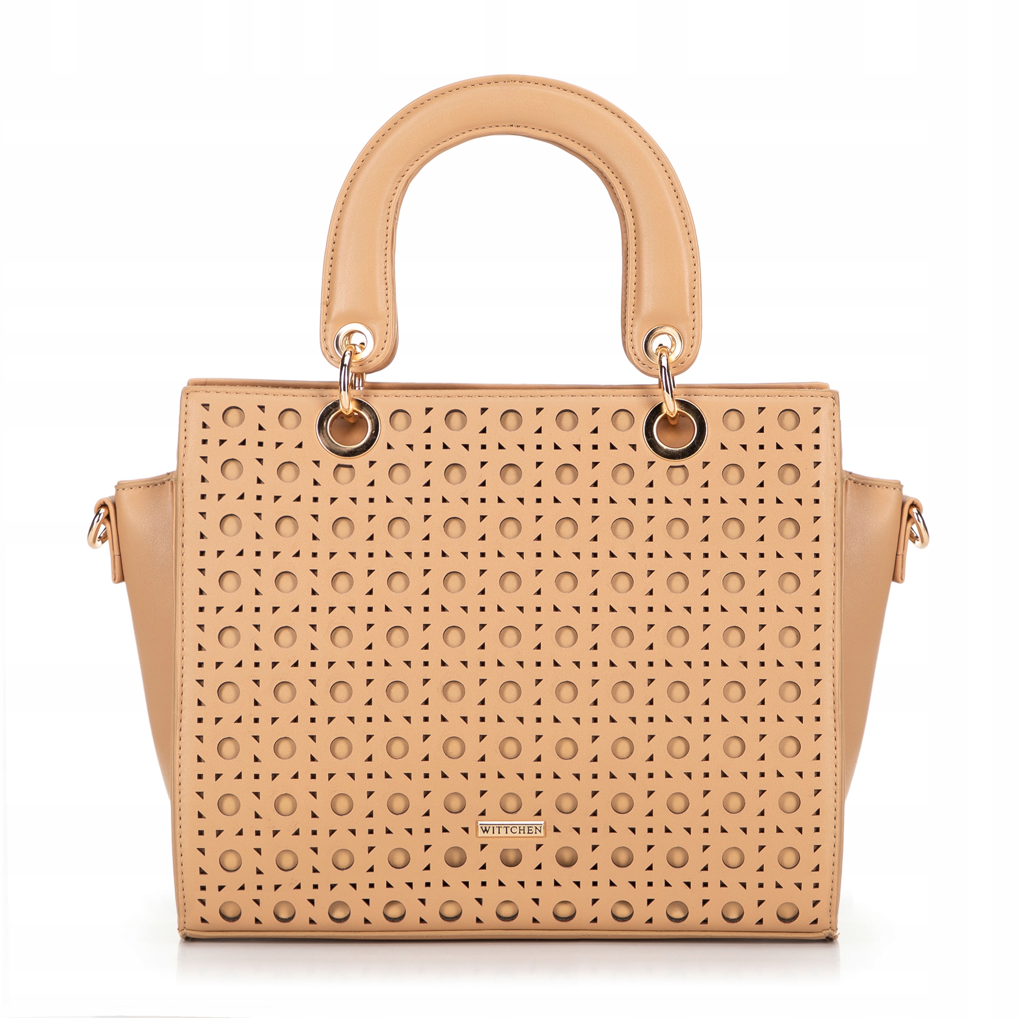 Béžový kufřík Wittchen 100-4Y-205-9 s geometrickým vzorem, elegantní