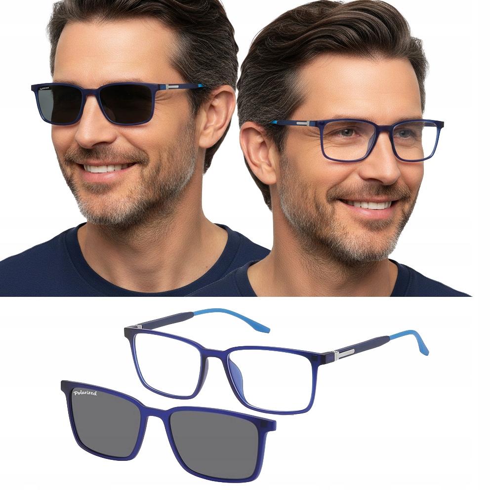 Okulary Oprawki Zerówki Clip On Nakładki Przeciwsłoneczne UV400 Polaryzacja