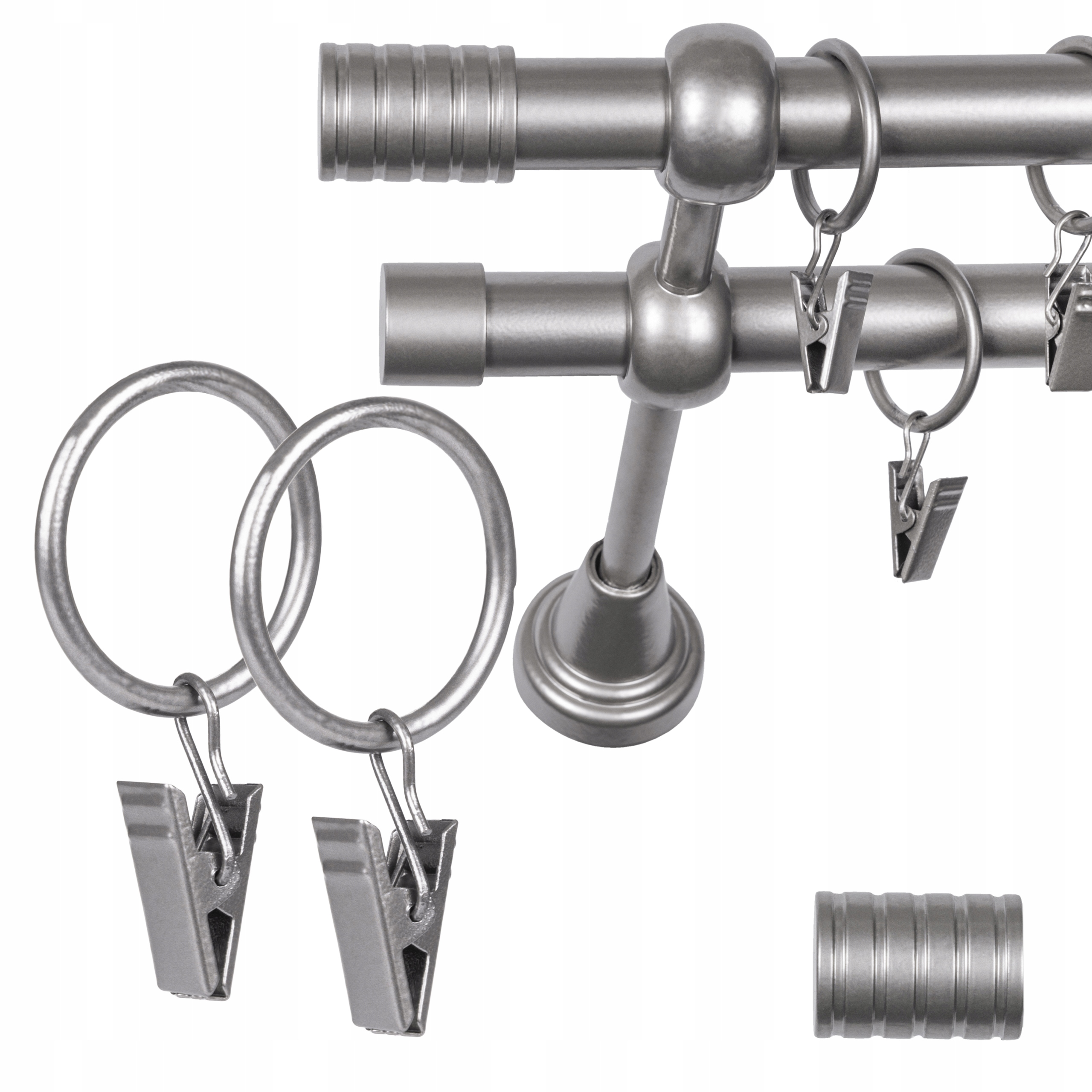 KARNISZ PODWÓJNY FI 19 mm 360 CM LUX Z ŻABKAMI