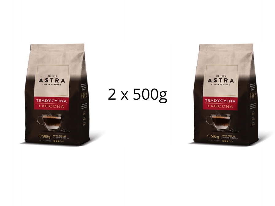 Levně Káva Astra Jemná tradiční mletá 1 kg 2 x 500 g sada