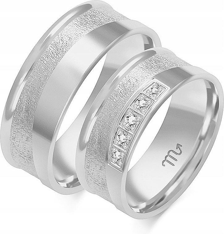 Snubní prsteny z bílého zlata pro svatbu 585, 29 30 31, jedinečná kolekce svatba