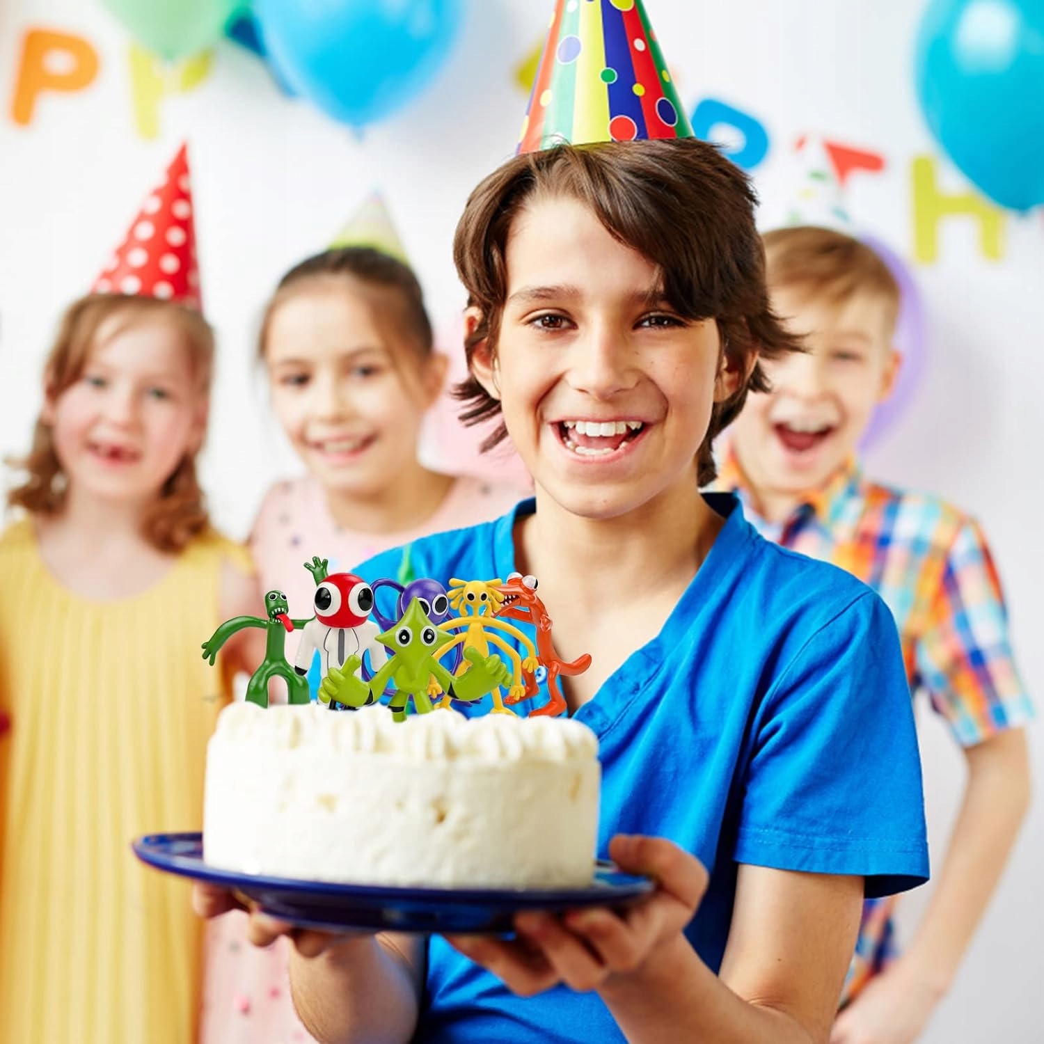 ZESTAW ZABAWEK FIGUREK TOPPERÓW DO TORTU I CIAST RAINBOW FRIENDS Marka inna marka