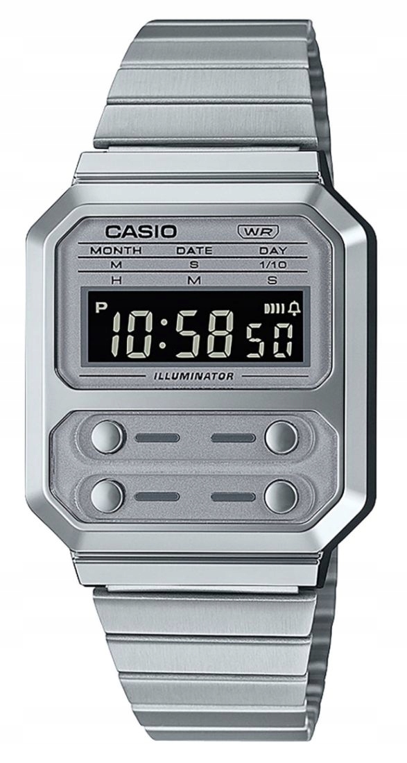 Oldschoolové hodinky Casio Vintage Edgy A100WE 7B gravírování Bonus
